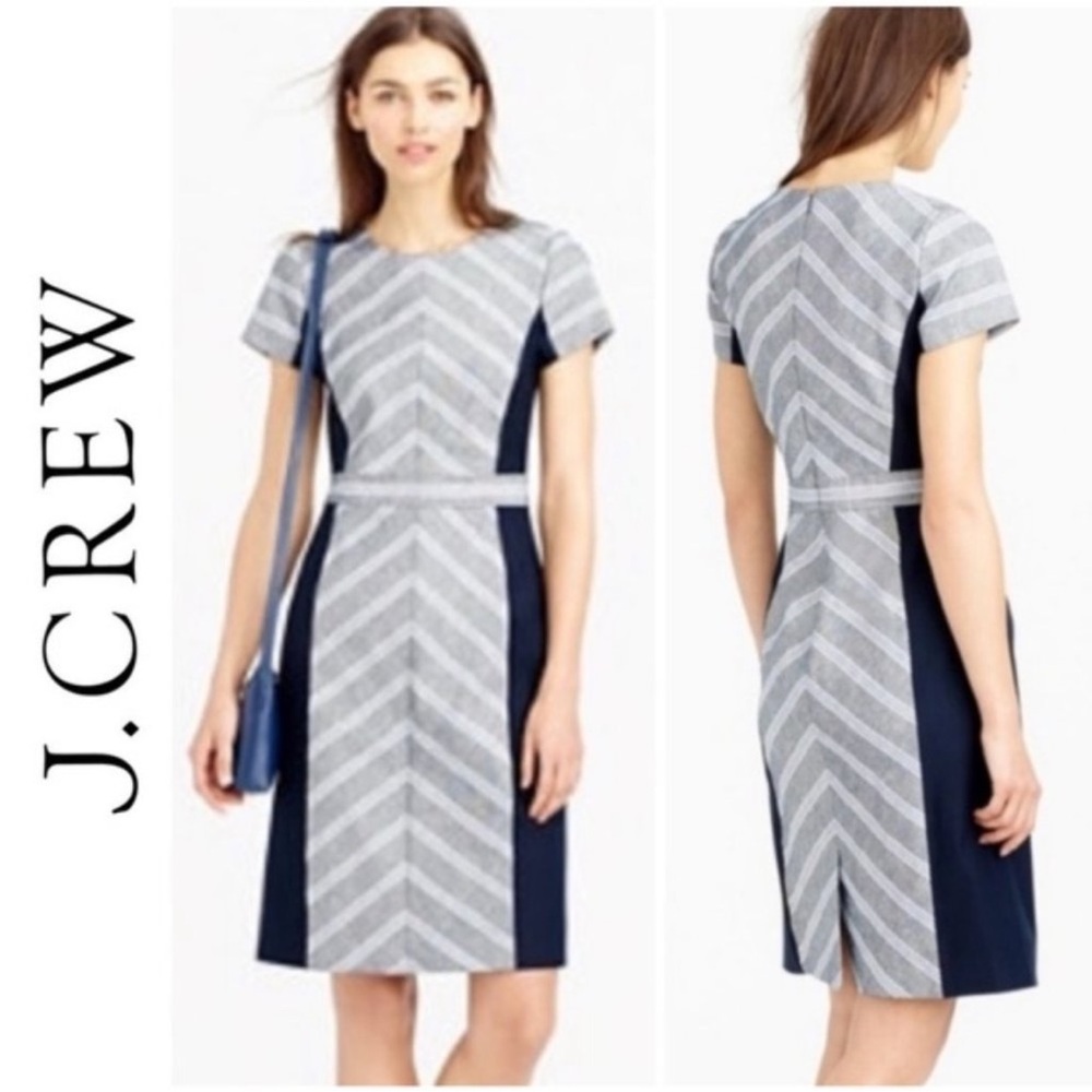 J. CREW | Chevron Colorblock Sheath Dress
